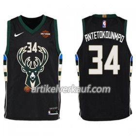 NBA Milwaukee Bucks Trikot Giannis Antetokounm 34 Nike 2017-18 Schwarz Swingman - Herren